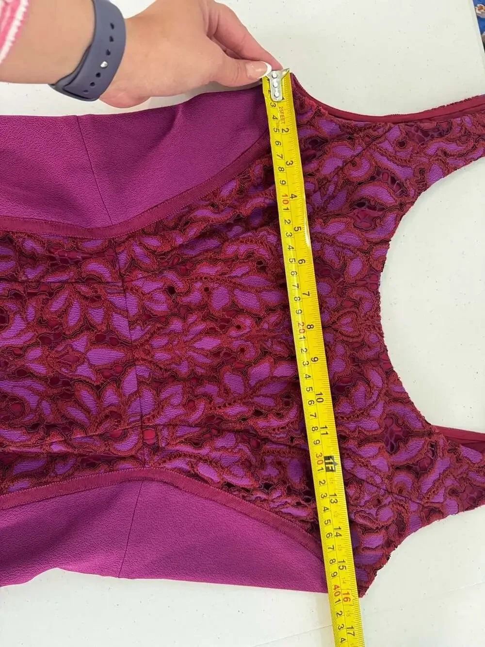 Diane von Furstenberg Geovana Lace Panel Sheath Dress in‎ Amethyst/Onyx